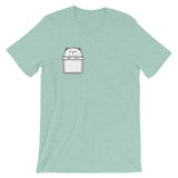 Cat is hanging on the small pocket Short-Sleeve Unisex T-Shirt