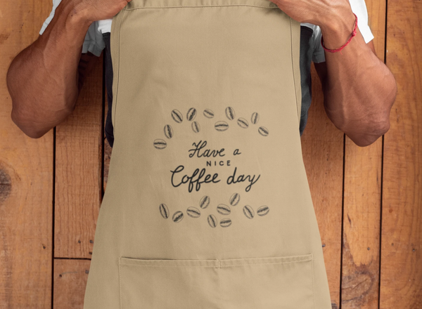Coffee apron, Cafe apron, Gift for coffee lover, Unique design apron