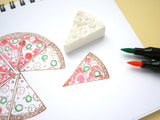 Pizza rubber stamp,  Unique handmade stamp, Junk food decoration, Japanese rubber stamps