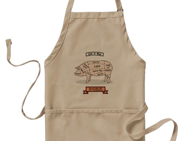 Butcher apron, Cut of meat, Kawaii apron, Pork cut of meat, Japanese rubber stamps