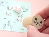 Rabbit rubber stamp, Easter decoration