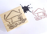 Octopus stamp, Kawaii stationery, Squid stamp, Cute rubber stamp, Unique handmade stamp, Japanese rubber stamps