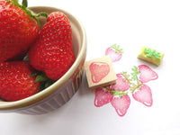 Strawberry rubber stamp, Cooking decoration stamp, Cute rubber stamp, Japanese rubber stamps, Spring decoration