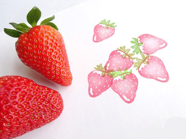 Strawberry rubber stamp, Cooking decoration stamp, Cute rubber stamp, Japanese rubber stamps, Spring decoration