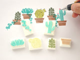 Succulent plant rubber stamps, Cute rubber stamps, Japanese rubber stamps, Hobonichi decoration