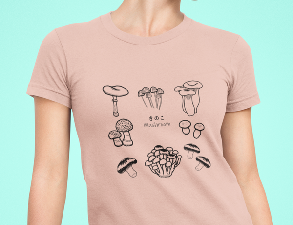 Mushroom T-Shirt, Real mushroom, Japanese T-shirt