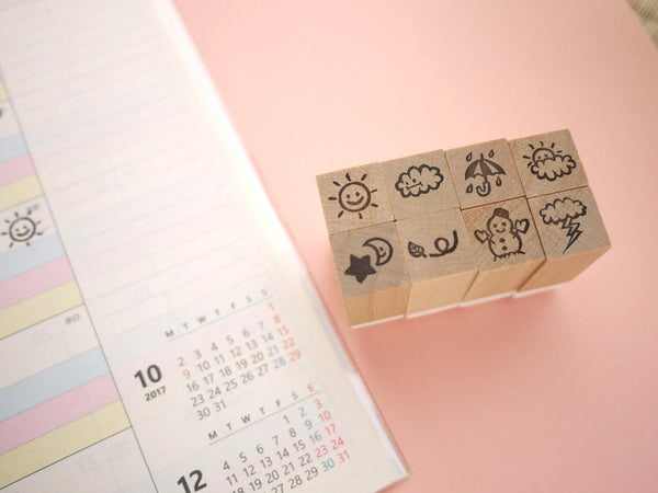 Clock rubber stamp, Time schedule hobonichi stamps, Bullet journal rub –  Japanese Rubber Stamps